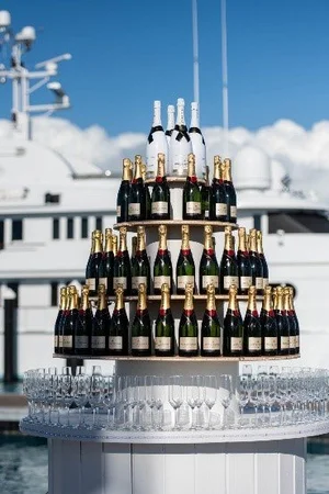Blue+Haven+Marina+Launch+Champagne+Tower